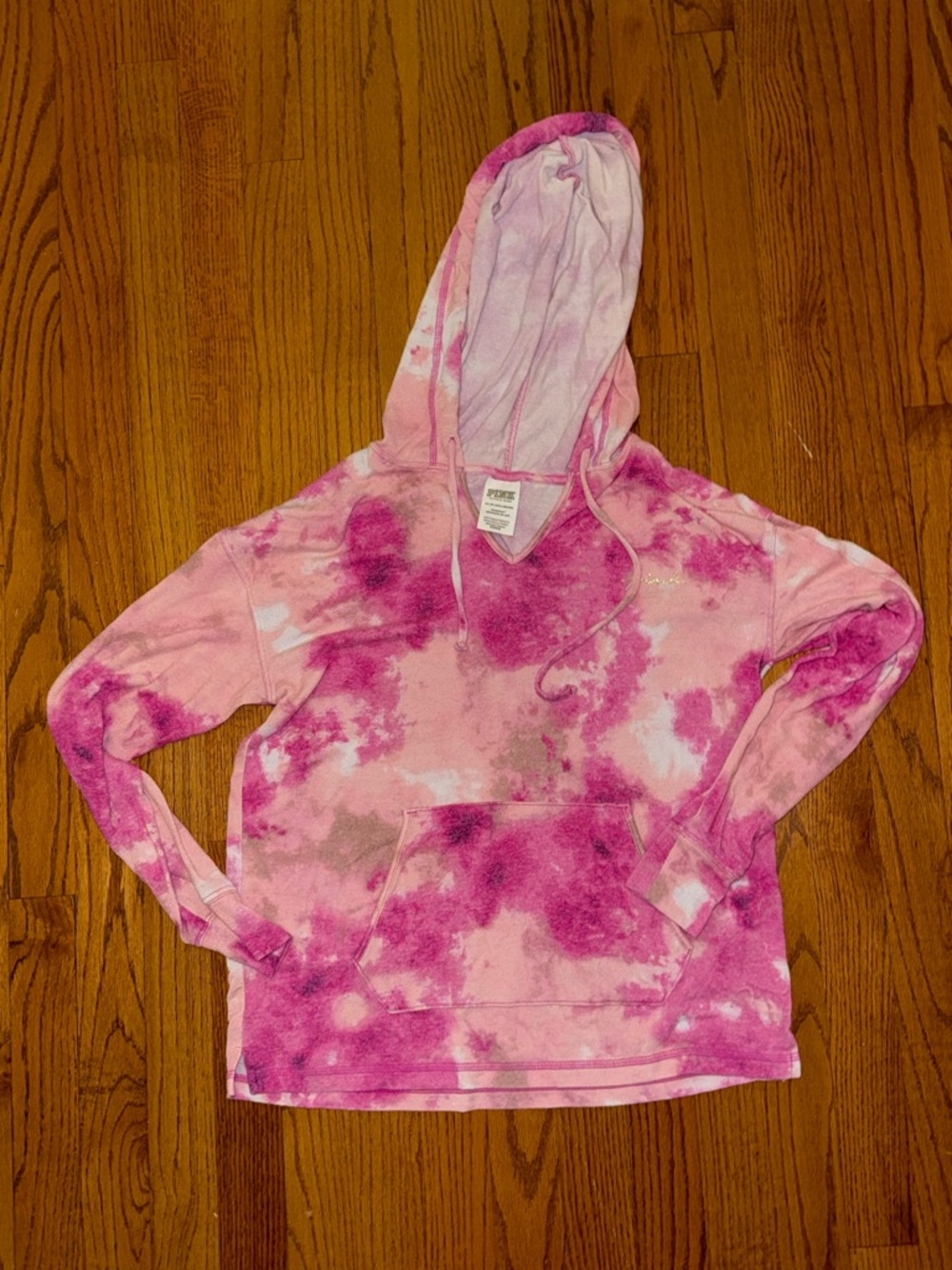 Pink Tie-Dye Hoodie Sleepwear Sweatshirt